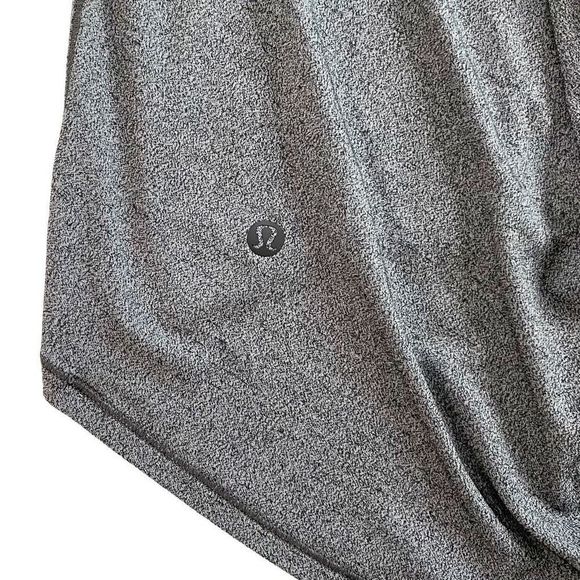 Lululemon Fall In Place Short Sleeve Top High-Low Hem Heathered Black Grey 4 - Picture 6 of 8